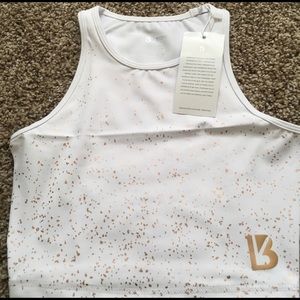 Buff bunny white rose crop top